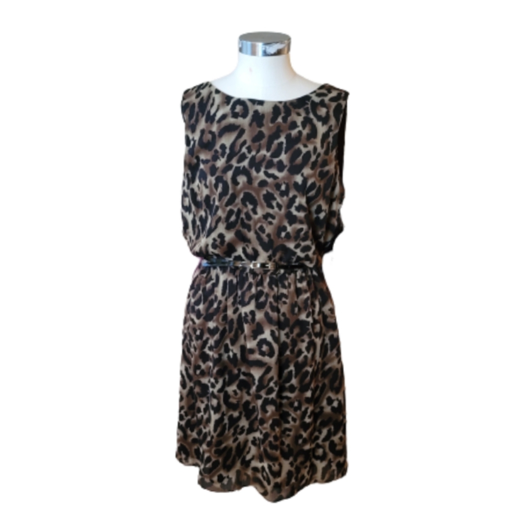 JBS Leopard Sleeveless Dress NWT